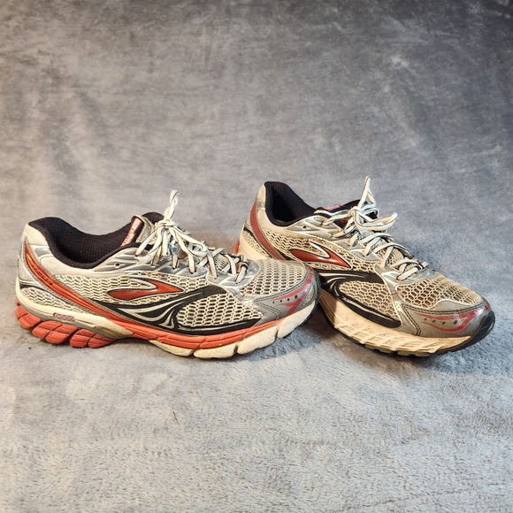 Brooks Shoes Mens 12 Gray Red Ghost 14 Sneaker Athleisure Running 1100981 D674 - Picture 3 of 11
